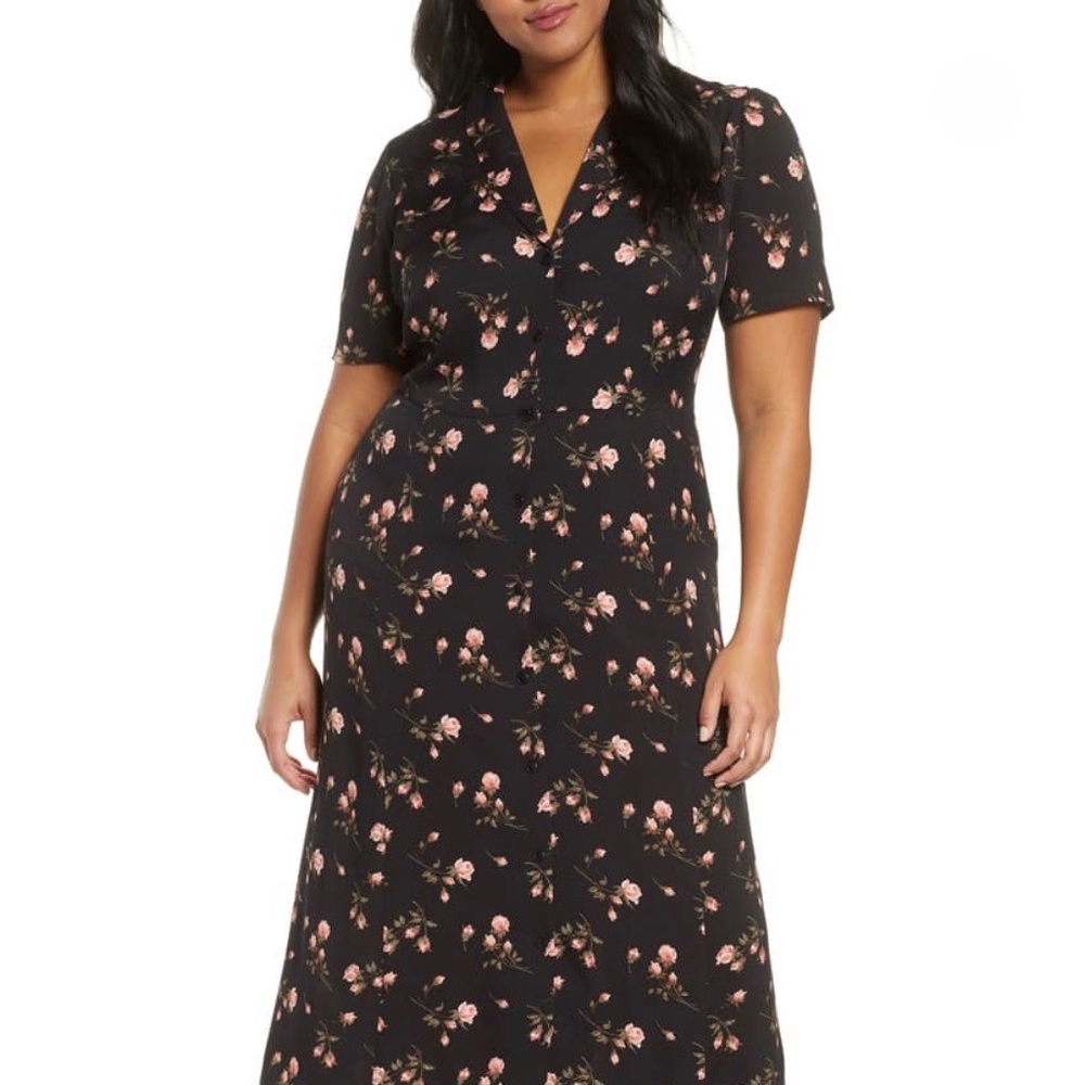 REFORMATION Rocki Floral Front Button Dress